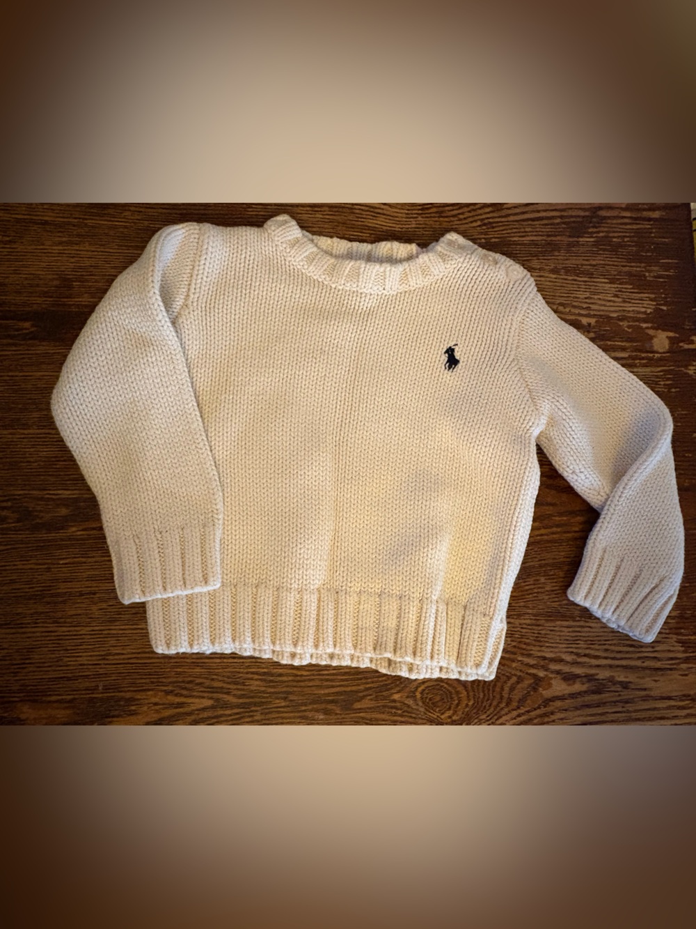 POLO BY RALPH LAUREN Off White Sweater 18 Months Baby 100% Cotton